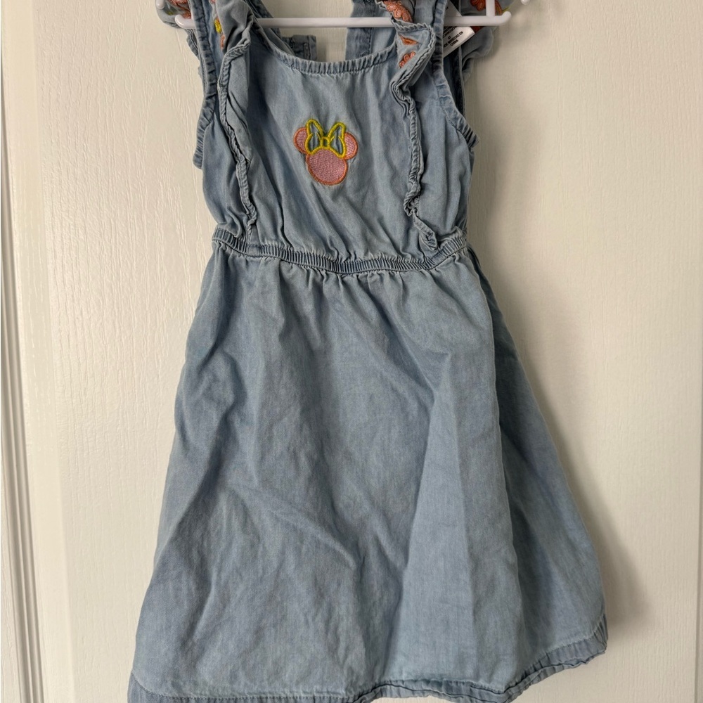 Disney Light Blue Kids Dress with Minnie Embroidery